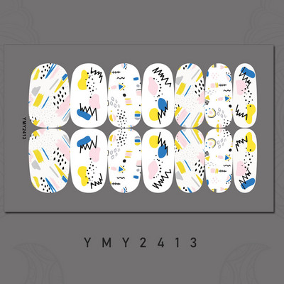 14 tips New Ins Style Hit χρώμα Αυτοκόλλητο νυχιών Καλοκαιρινό αδιάβροχο αυτοκόλλητο για γκράφιτι μανικιούρ με πλήρες κάλυμμα