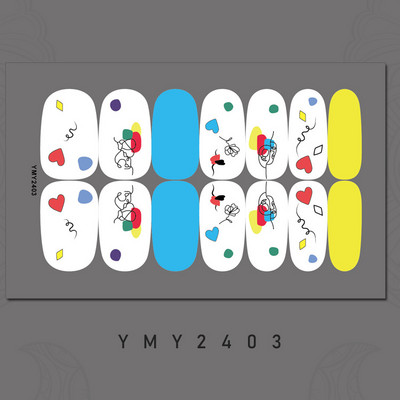 14 tips New Ins Style Hit χρώμα Αυτοκόλλητο νυχιών Καλοκαιρινό αδιάβροχο αυτοκόλλητο για γκράφιτι μανικιούρ με πλήρες κάλυμμα