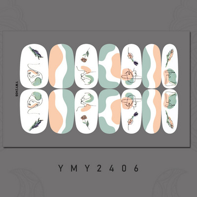 14 tips New Ins Style Hit χρώμα Αυτοκόλλητο νυχιών Καλοκαιρινό αδιάβροχο αυτοκόλλητο για γκράφιτι μανικιούρ με πλήρες κάλυμμα