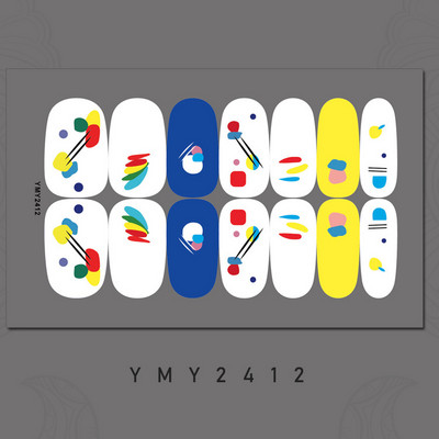 14 tips New Ins Style Hit χρώμα Αυτοκόλλητο νυχιών Καλοκαιρινό αδιάβροχο αυτοκόλλητο για γκράφιτι μανικιούρ με πλήρες κάλυμμα