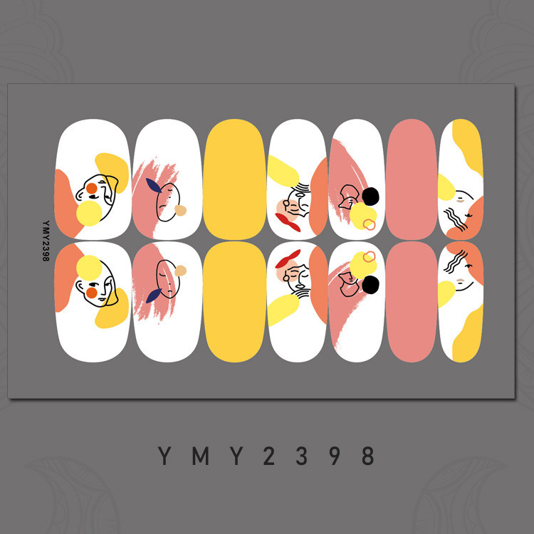 14 tips New Ins Style Hit χρώμα Αυτοκόλλητο νυχιών Καλοκαιρινό αδιάβροχο αυτοκόλλητο για γκράφιτι μανικιούρ με πλήρες κάλυμμα