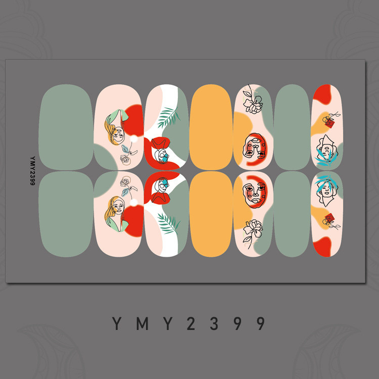 14 tips New Ins Style Hit χρώμα Αυτοκόλλητο νυχιών Καλοκαιρινό αδιάβροχο αυτοκόλλητο για γκράφιτι μανικιούρ με πλήρες κάλυμμα