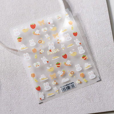 1 Φύλλο 5D Little Bear Soft Reliefs Αυτοκόλλητα Αυτοκόλλητα Διακοσμητικά νυχιών Αυτοκόλλητα Υπέροχα τρισδιάστατα αυτοκόλλητα μανικιούρ Χονδρική Dropshipping