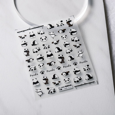 1 Φύλλο 5D Little Bear Soft Reliefs Αυτοκόλλητα Αυτοκόλλητα Διακοσμητικά νυχιών Αυτοκόλλητα Υπέροχα τρισδιάστατα αυτοκόλλητα μανικιούρ Χονδρική Dropshipping