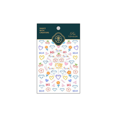 1 Φύλλο 5D Little Bear Soft Reliefs Αυτοκόλλητα Αυτοκόλλητα Διακοσμητικά νυχιών Αυτοκόλλητα Υπέροχα τρισδιάστατα αυτοκόλλητα μανικιούρ Χονδρική Dropshipping