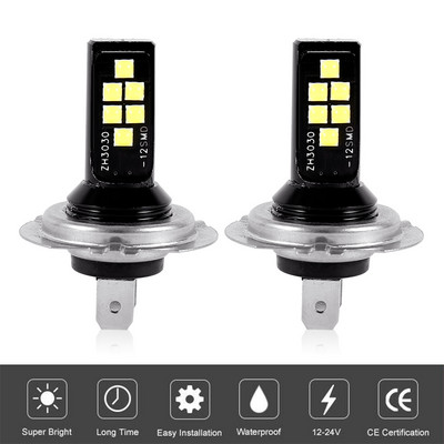 2 бр. H7 LED крушка за фарове H7 Led фарове за мъгла Високомощни LED фарове за кола Автомобилни крушки за фарове Автомобилни аксесоари