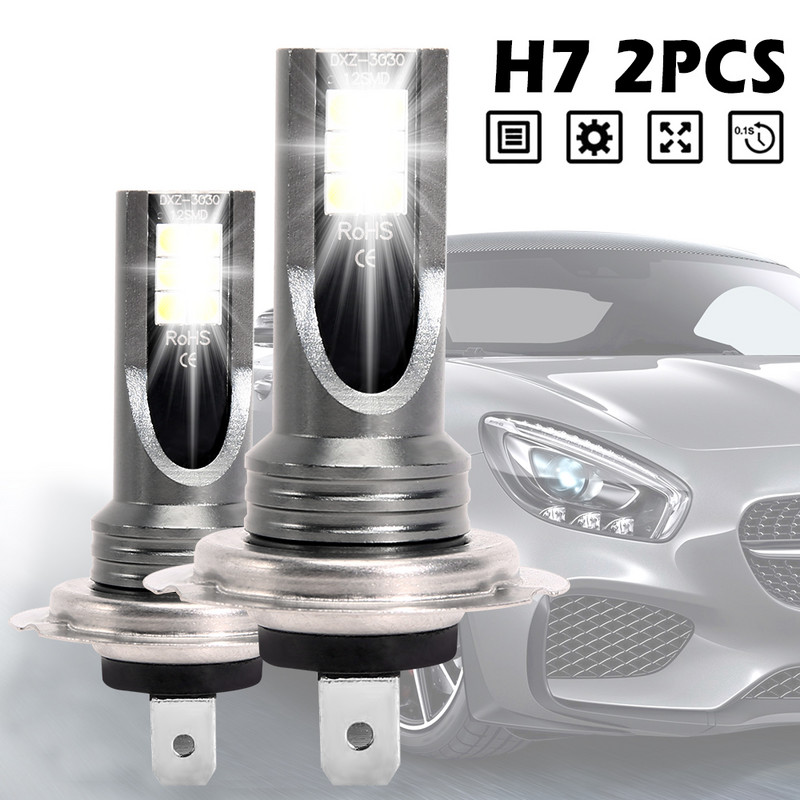 2 vnt H7 LED priekinių žibintų lemputė H7 LED rūko žibintas didelės galios LED automobilio žibintų priekinis žibintas Auto priekinių žibintų lemputės automobilių priedai
