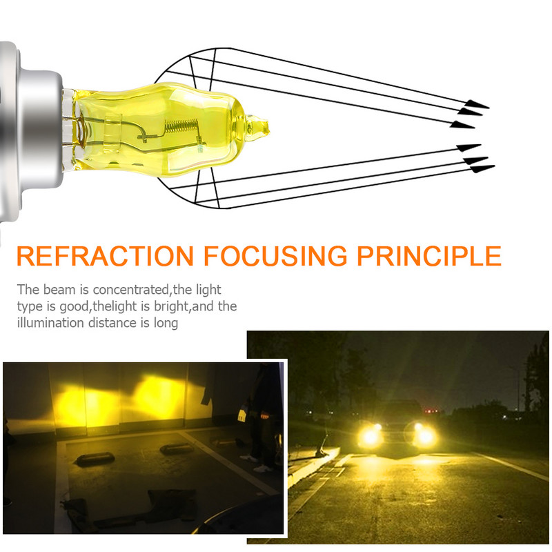 2vnt 100w geltona H7 halogeninės lemputės H1 automobilio priekinis žibintas H4 motociklo žibintas H8 rūko žibintas H3 H11 9005 9006 halogeninis žibintas 12v