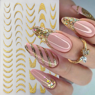 Lihtsad Lilled Lehed 3D Küünekleebised Karikakrad Lilled Prantsuse Otsejooned Prindi Sügisdisain Kleepliigud Maniküür Küünekleebised