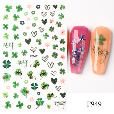 Lihtsad Lilled Lehed 3D Küünekleebised Karikakrad Lilled Prantsuse Otsejooned Prindi Sügisdisain Kleepliigud Maniküür Küünekleebised