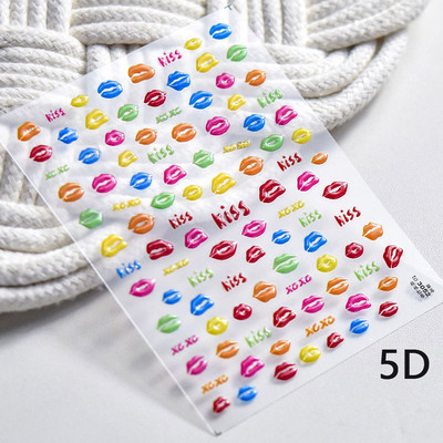 Värviline mullitäht fantaasia vesipiisk ükssarvik süda täht tarretis suvine 5D kleebis pehme reljeefne 3D kaunistus küünekleebis naine