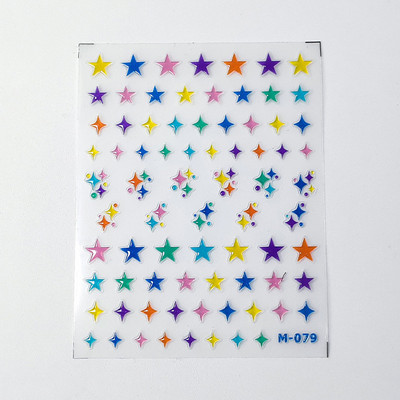 Värviline mullitäht fantaasia vesipiisk ükssarvik süda täht tarretis suvine 5D kleebis pehme reljeefne 3D kaunistus küünekleebis naine