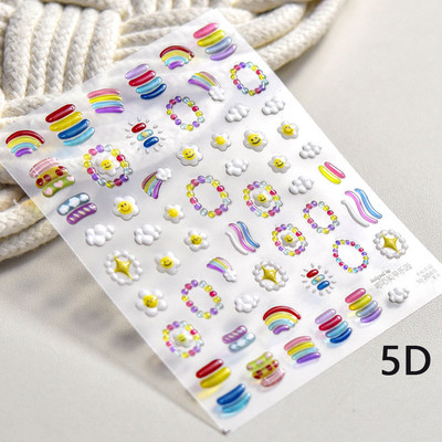 Värviline mullitäht fantaasia vesipiisk ükssarvik süda täht tarretis suvine 5D kleebis pehme reljeefne 3D kaunistus küünekleebis naine