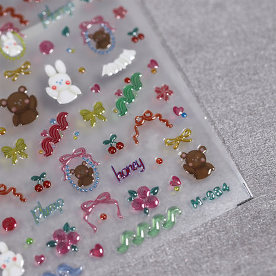 Värviline mullitäht fantaasia vesipiisk ükssarvik süda täht tarretis suvine 5D kleebis pehme reljeefne 3D kaunistus küünekleebis naine