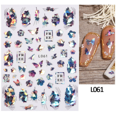 Laser Rainbow Evil Eyes 3D Küünekleebised Psühhedeelsed Abstraktsed Line Laine Holograafilised Liimiga Liugurid Õitsevad Marmorist Küünekleebised