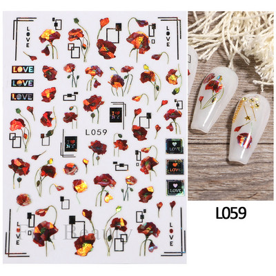 Laser Rainbow Evil Eyes 3D Küünekleebised Psühhedeelsed Abstraktsed Line Laine Holograafilised Liimiga Liugurid Õitsevad Marmorist Küünekleebised