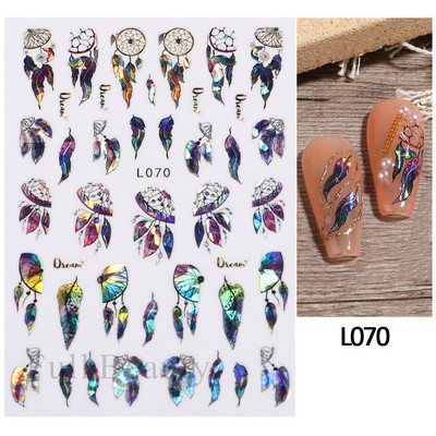 Laser Rainbow Evil Eyes 3D Küünekleebised Psühhedeelsed Abstraktsed Line Laine Holograafilised Liimiga Liugurid Õitsevad Marmorist Küünekleebised