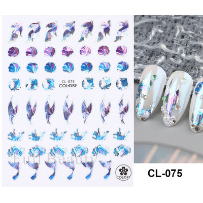 Laser Rainbow Evil Eyes 3D Küünekleebised Psühhedeelsed Abstraktsed Line Laine Holograafilised Liimiga Liugurid Õitsevad Marmorist Küünekleebised