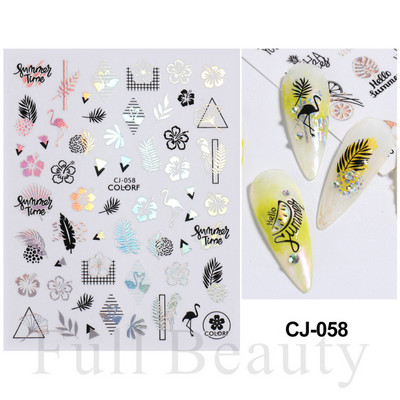 Laser Rainbow Evil Eyes 3D Küünekleebised Psühhedeelsed Abstraktsed Line Laine Holograafilised Liimiga Liugurid Õitsevad Marmorist Küünekleebised