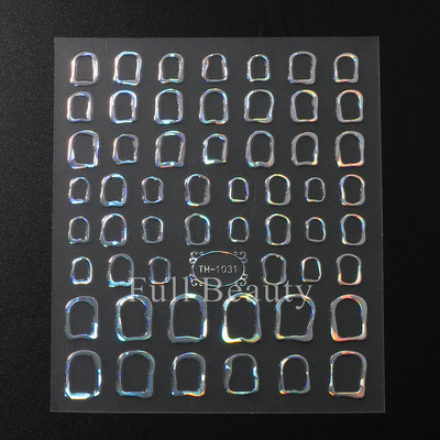 Laser Rainbow Evil Eyes 3D Küünekleebised Psühhedeelsed Abstraktsed Line Laine Holograafilised Liimiga Liugurid Õitsevad Marmorist Küünekleebised