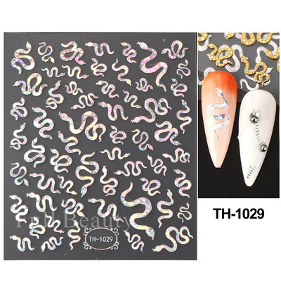 Laser Rainbow Evil Eyes 3D Küünekleebised Psühhedeelsed Abstraktsed Line Laine Holograafilised Liimiga Liugurid Õitsevad Marmorist Küünekleebised