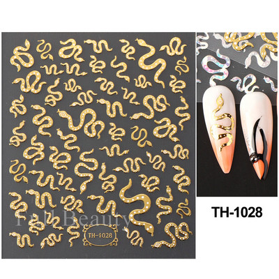 Laser Rainbow Evil Eyes 3D Küünekleebised Psühhedeelsed Abstraktsed Line Laine Holograafilised Liimiga Liugurid Õitsevad Marmorist Küünekleebised