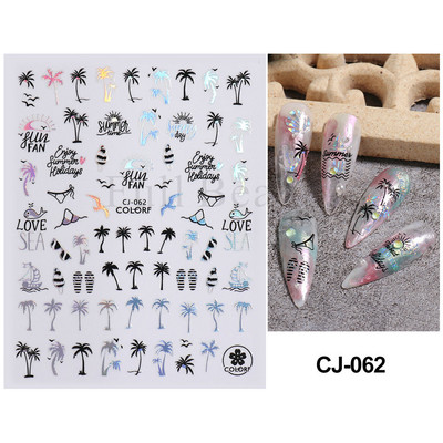 Laser Rainbow Evil Eyes 3D Küünekleebised Psühhedeelsed Abstraktsed Line Laine Holograafilised Liimiga Liugurid Õitsevad Marmorist Küünekleebised