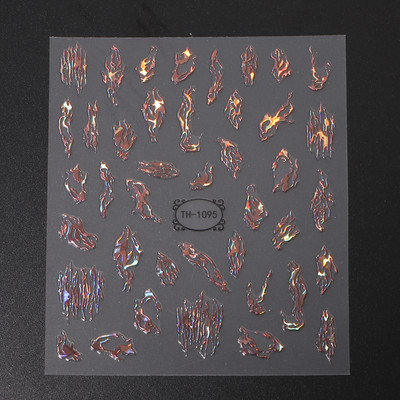 Laser Rainbow Evil Eyes 3D Küünekleebised Psühhedeelsed Abstraktsed Line Laine Holograafilised Liimiga Liugurid Õitsevad Marmorist Küünekleebised