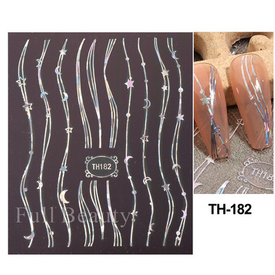 Laser Rainbow Evil Eyes 3D Küünekleebised Psühhedeelsed Abstraktsed Line Laine Holograafilised Liimiga Liugurid Õitsevad Marmorist Küünekleebised