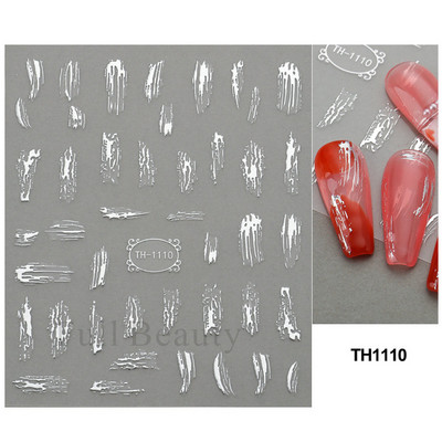 Autocolante pentru unghii cu litere albe și negru Glisoare cu cuvinte de dragoste pentru manichiură Personaj 3D Nail Art Polish Decalcomanie Piese de decorare FBJO2173