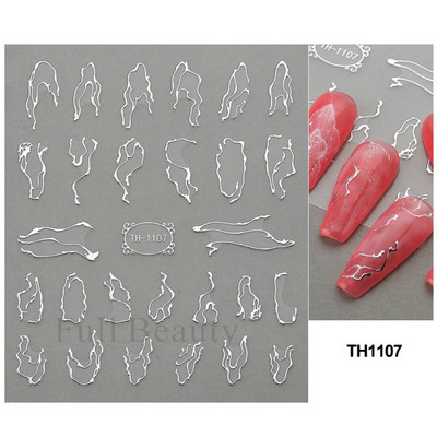 Autocolante pentru unghii cu litere albe și negru Glisoare cu cuvinte de dragoste pentru manichiură Personaj 3D Nail Art Polish Decalcomanie Piese de decorare FBJO2173