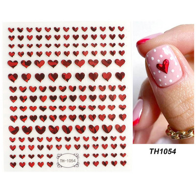 Autocolante pentru unghii cu litere albe și negru Glisoare cu cuvinte de dragoste pentru manichiură Personaj 3D Nail Art Polish Decalcomanie Piese de decorare FBJO2173