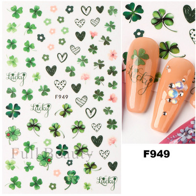 Autocolante pentru unghii cu litere albe și negru Glisoare cu cuvinte de dragoste pentru manichiură Personaj 3D Nail Art Polish Decalcomanie Piese de decorare FBJO2173