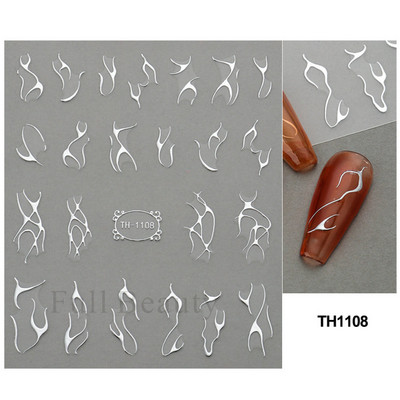 Autocolante pentru unghii cu litere albe și negru Glisoare cu cuvinte de dragoste pentru manichiură Personaj 3D Nail Art Polish Decalcomanie Piese de decorare FBJO2173