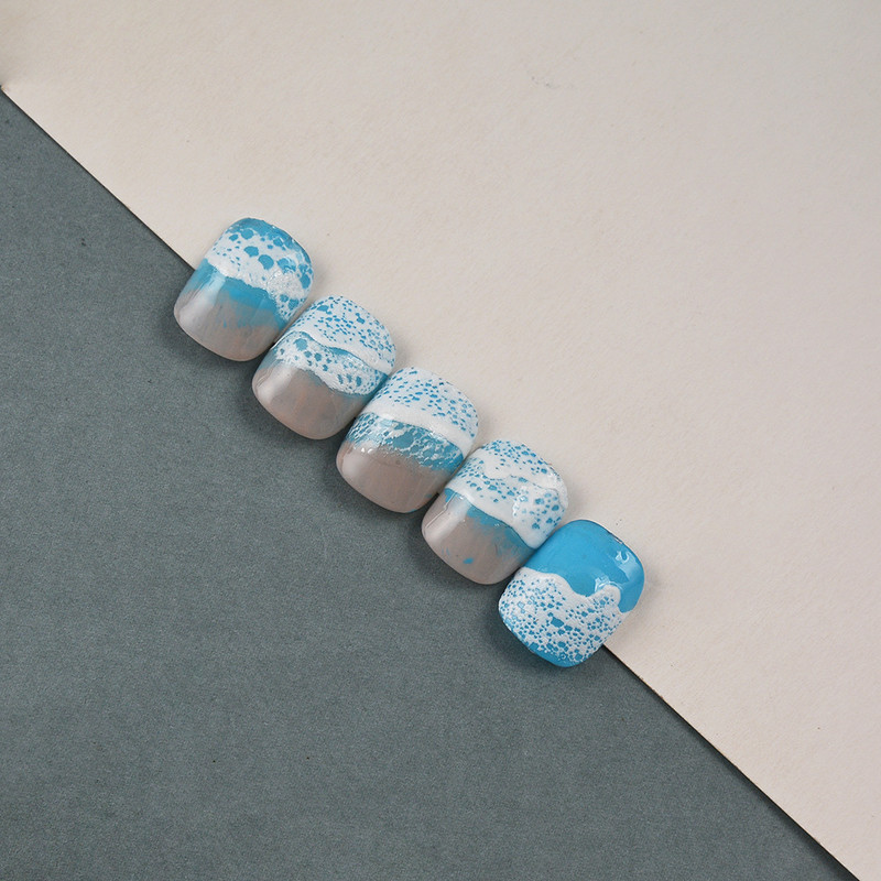 Plajă Valurile Mării Vară Reliefuri în relief 5D Auto-adezive Decorații pentru unghii Autocolante Cochilii de sirenă Meduză Decalcomanii pentru manichiură