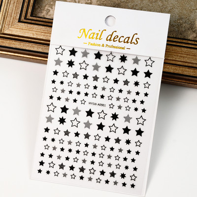 1 KOM Sliver Stars Naljepnice za nokte 3D Bronzing Laser White Cross Starlight Glossychic Y2K stilski ljepljivi ukrasi za manikuru *#