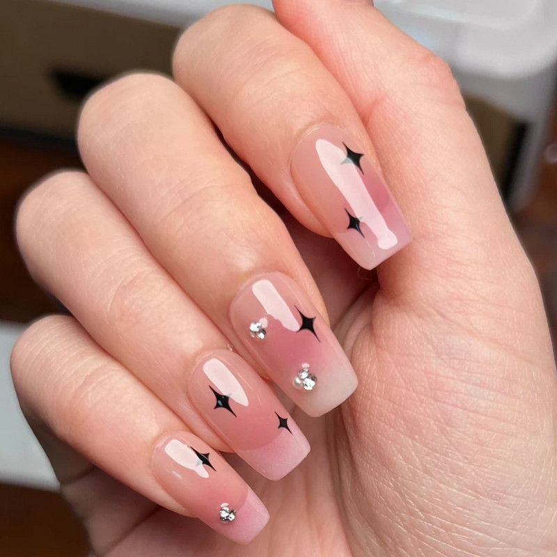 1 KOM Sliver Stars Naljepnice za nokte 3D Bronzing Laser White Cross Starlight Glossychic Y2K stilski ljepljivi ukrasi za manikuru *#