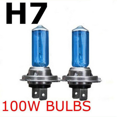 2pcs H7 6000K Xenon Gas Halogen Headlight White Car Light Lamp Bulbs 100W 12V Super Bright Car Halogen Bulbs Car Headlights