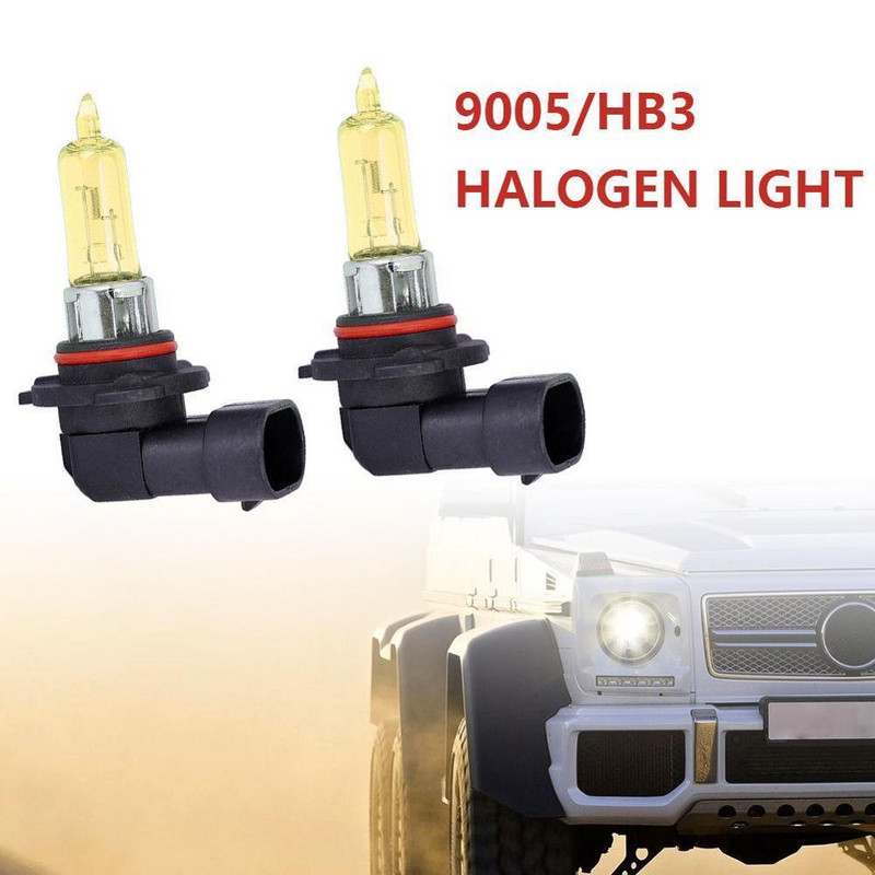 2TK HB3 9005 Kollane 12V 65W Super Bright halogeenlambid allikas Bright Auto pirnid Super Car Light Glass Autode esituli I5R0