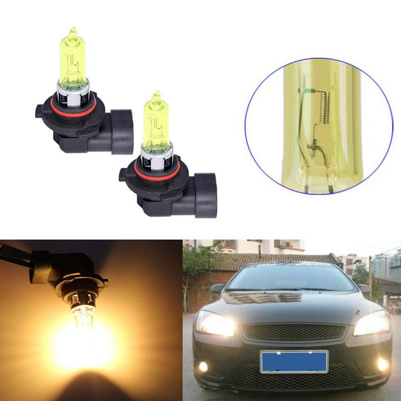 2TK HB3 9005 Kollane 12V 65W Super Bright halogeenlambid allikas Bright Auto pirnid Super Car Light Glass Autode esituli I5R0