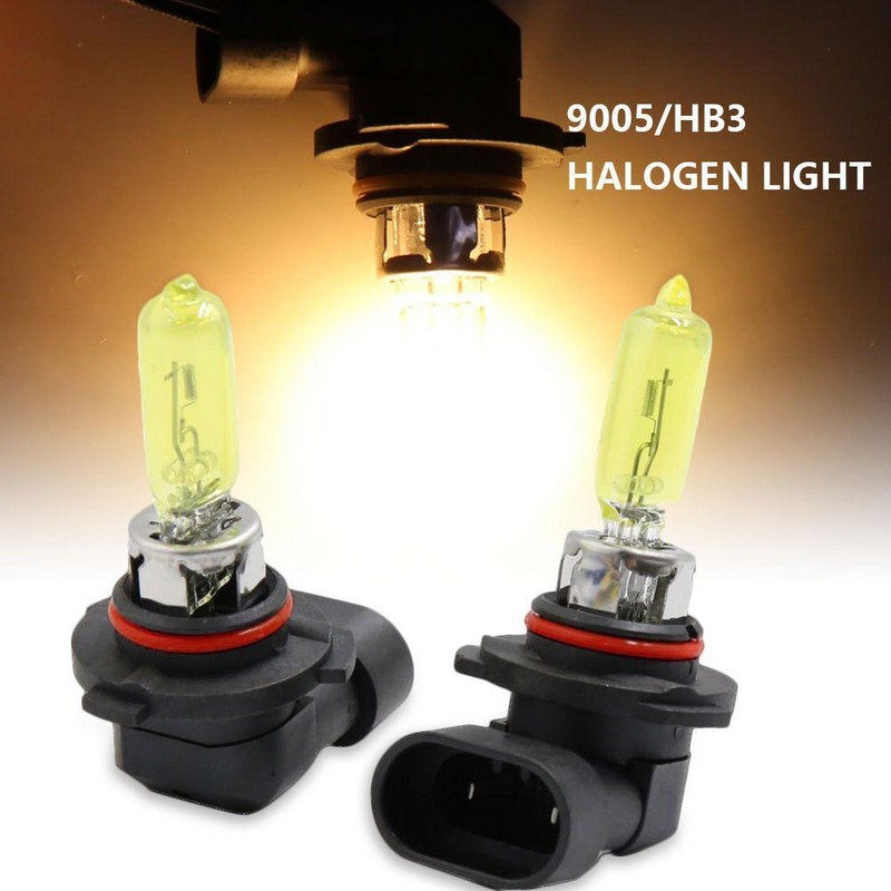 2TK HB3 9005 Kollane 12V 65W Super Bright halogeenlambid allikas Bright Auto pirnid Super Car Light Glass Autode esituli I5R0
