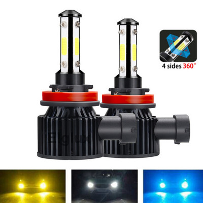 2 buc. Becuri super luminoase pentru faruri auto H7 H9 HB3 9005 HB4 9006 H11 H8 Mini lumini auto 80W 20000LM 6000K 12V 8000K Lampă