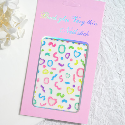 5D värvilised Reljeefsed Lilled Küünekleebised Kevadkarikakrad Tulbid Multifilmid Jänesed Jooned Liugurid Küünekleebised Ise ise teha maniküüri kleebised & S