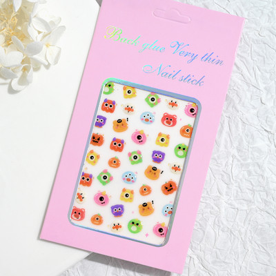 5D värvilised Reljeefsed Lilled Küünekleebised Kevadkarikakrad Tulbid Multifilmid Jänesed Jooned Liugurid Küünekleebised Ise ise teha maniküüri kleebised & S