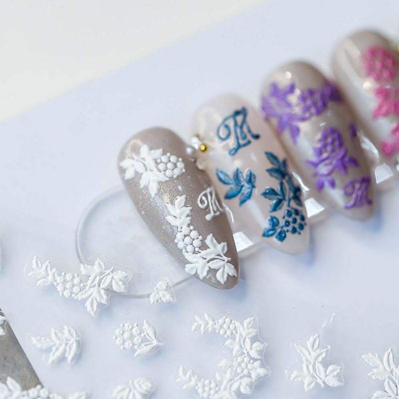 3D Reljeef maniküüri kleebised Reljeefsed isekleepuvad paelad Lilled Küünekleebised Daisy küünekleebised Maniküüri tarvikud