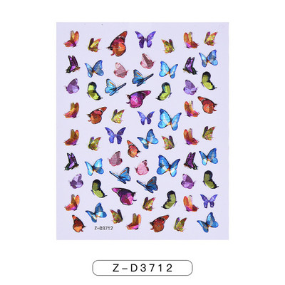 1-leheline sillerdav laserliblikas küünekleebised 3D küünekleebised Holograafiline kunstkleebis Liiv liblikas liuguriga maniküüri kaunistus*