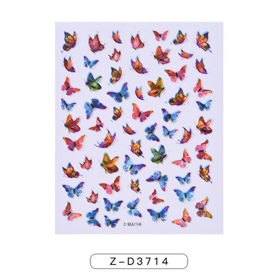 1-leheline sillerdav laserliblikas küünekleebised 3D küünekleebised Holograafiline kunstkleebis Liiv liblikas liuguriga maniküüri kaunistus*