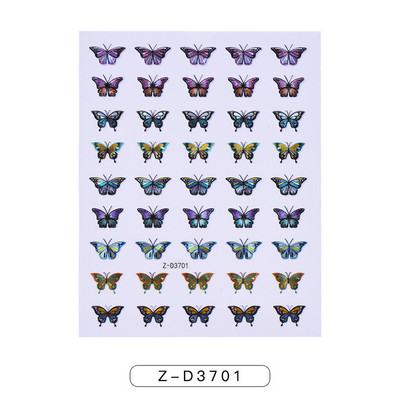 1-leheline sillerdav laserliblikas küünekleebised 3D küünekleebised Holograafiline kunstkleebis Liiv liblikas liuguriga maniküüri kaunistus*