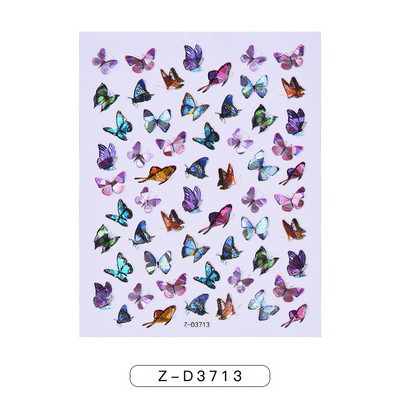 1-leheline sillerdav laserliblikas küünekleebised 3D küünekleebised Holograafiline kunstkleebis Liiv liblikas liuguriga maniküüri kaunistus*