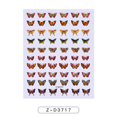 1-leheline sillerdav laserliblikas küünekleebised 3D küünekleebised Holograafiline kunstkleebis Liiv liblikas liuguriga maniküüri kaunistus*